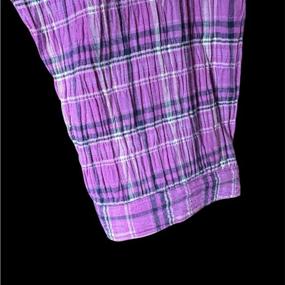 Allison Daley Purple Buttoned Blouse with Mandarin Collar - Picture 9 of 13